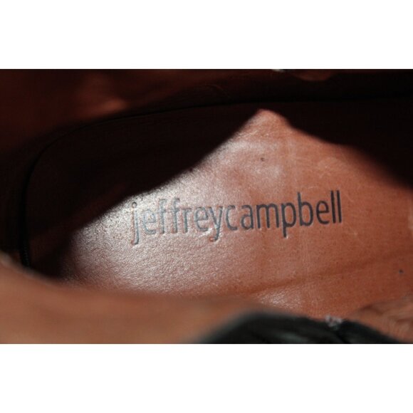 $195 JEFFREY CAMPBELL Womens US 6 Black Leather ORILEY Shoes Ankle Booties Boots - Picture 8 of 11